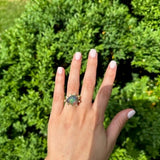 14K Yellow Gold Opal Ring with Diamonds