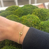 14K Yellow Gold Puff Mariner Bracelet