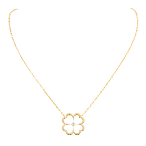 Gumuchain 18K Yellow Gold Large Kelly Pendant with Diamond