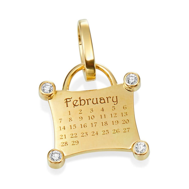 Gumuchian 18K Yellow Gold and Diamond Calendar Charm