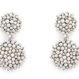 14K White Gold Diamond and Pearl  Drops