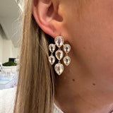 14K Yellow Gold Pear Bezel White Topaz Earrings