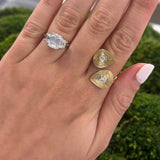 14K Yellow Gold Twin Pear Bezel Ring