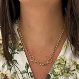 14k Yellow Gold Adjustable Chain Link Necklace with Jump Rings