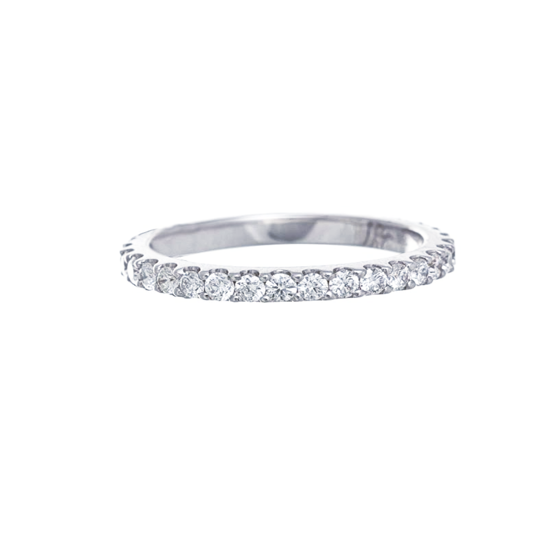 Platinum shared prong set band 0.48 carat