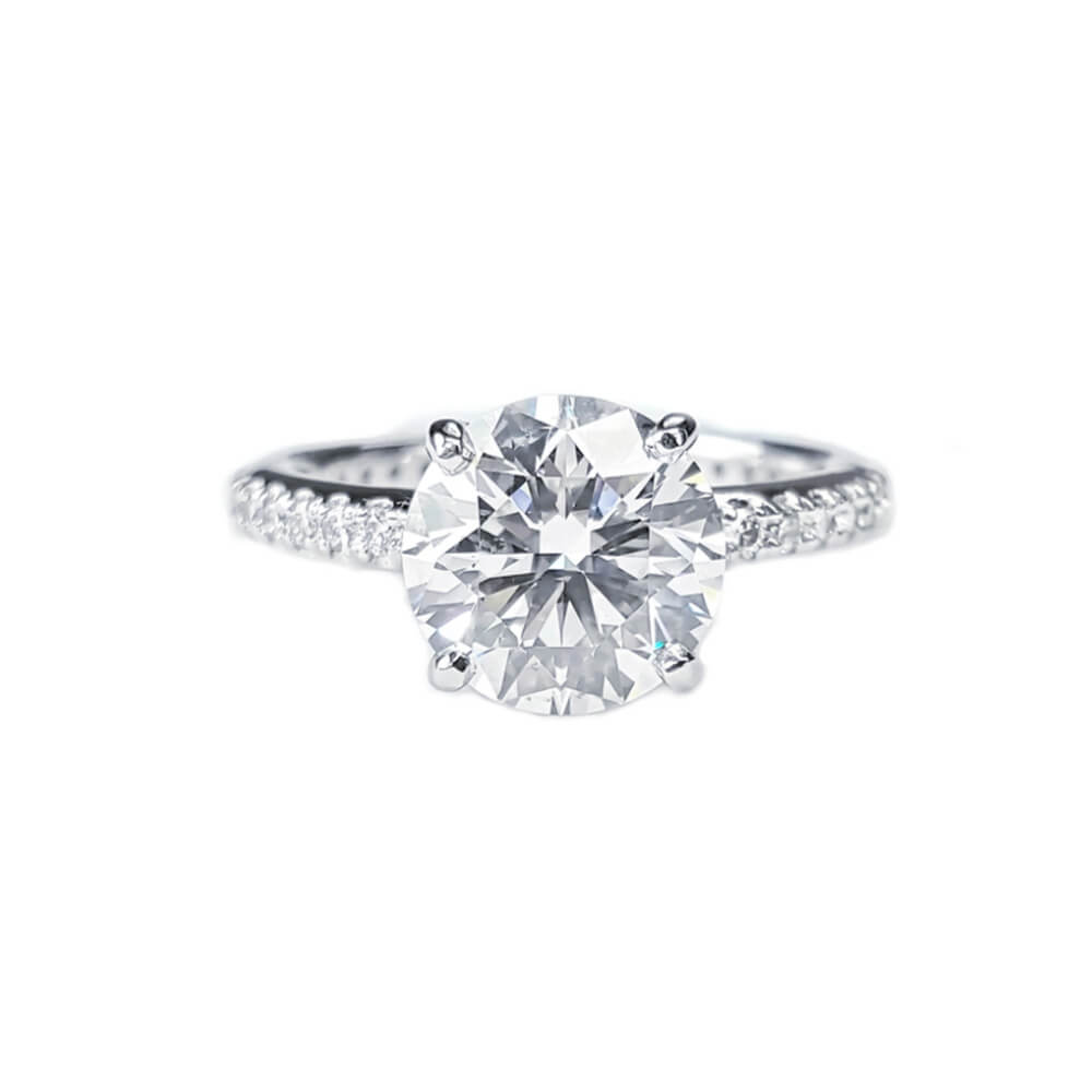 Diamond ring on a white background