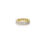 18KT Yellow Gold and Princess Cut Diamond Band Ring