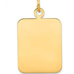 14K Rectangular Gold pendant on a white background