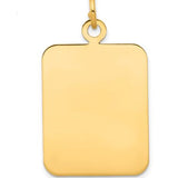 14K Rectangular Gold pendant on a white background
