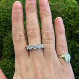 JB Star Platinum 5 Stone Round Diamond Band