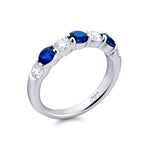 side view of sapphire and diamond band