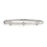 Jude Frances Sterling Silver Triple Moroccan Trio Bangle with White Topaz