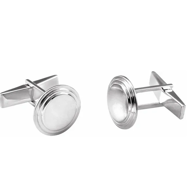 Sterling Silver Polished Engravable Cuff Links