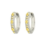 A pair of 18K yellow gold and sterling silver beaded huggie earrings by Jude Frances