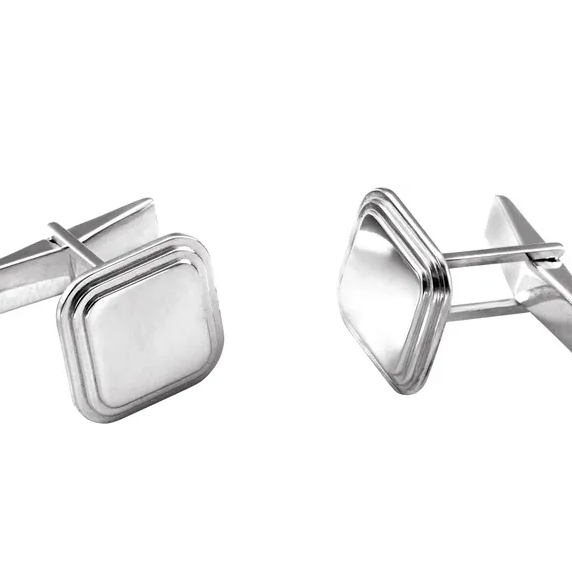 Sterling Silver Polished Square Cufflinks