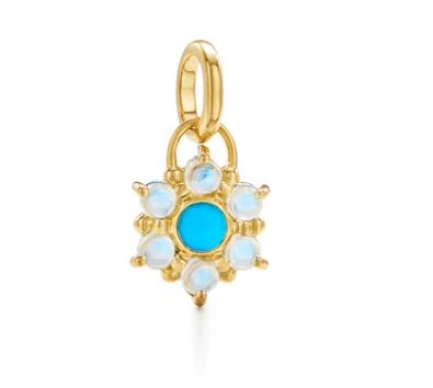 Temple St. Clair 18k Yellow Gold Turquoise and Moonstone Pendant