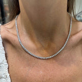 18K White Gold Diamond Tennis Necklace