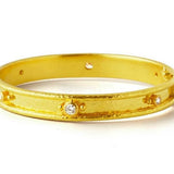 Elizabeth Locke 19K Yellow Gold Flat Thin Diamond Bangle