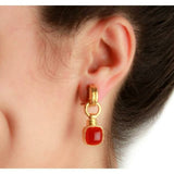 Elizabeth Locke 19K Yellow Gold Lapis Drop Earrings