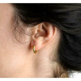 Elizabeth Locke 19K Yellow Gold Baby Hammered Hoops Earrings