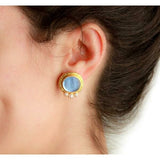 Elizabeth Locke 19K Yellow Gold Nile 'Lion and Putto' Earrings