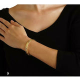 Elizabeth Locke 19K Yellow Gold Flat Thin Diamond Bangle