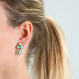 Elizabeth Locke 19k Yellow Gold Sleeping Beauty Turquoise Drop Earrings