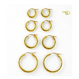 Elizabeth Locke 19K Yellow Gold Baby Hammered Hoops Earrings