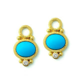 Elizabeth Locke 19K Yellow Gold Sleeping Beauty Turquoise Earring Pendants