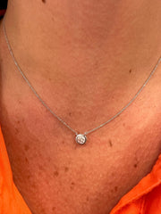 18k White Gold Bezel Set Diamond Necklace