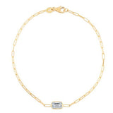 14K Yellow Gold and White Topaz Bracelet