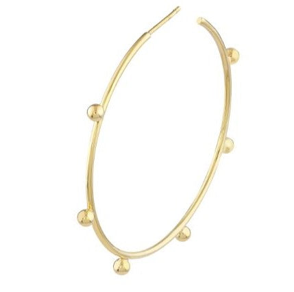 14K gold hoop with beads 