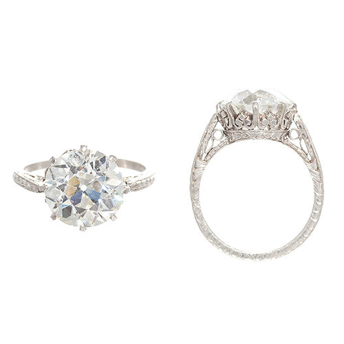 Platinum and Diamond Solitare Engagement Ring