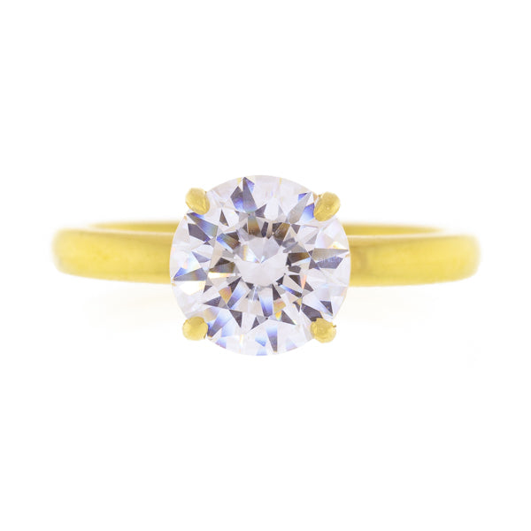 18k Yellow Gold Solitaire Semi-Mount Ring