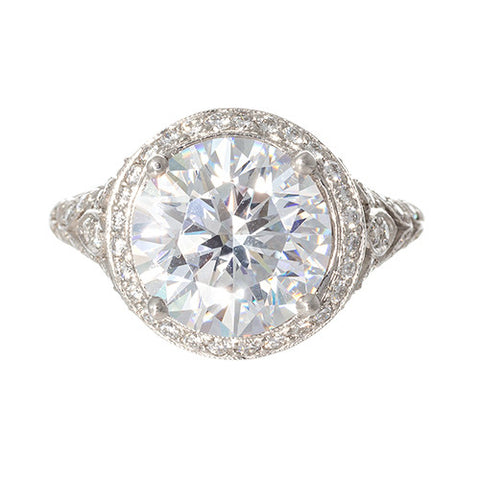 Platinum Art Deco Diamond Semi Mount Setting Laura Pearce Ltd