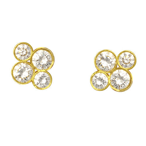 LPL Signature Collection 18 Karat Yellow Gold and Diamond "Anderson" Earrings