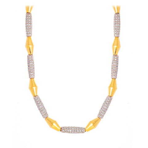 Estate 18k Yellow Gold Diamond Link Necklace