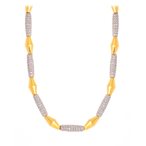 Estate 18k Yellow Gold Diamond Link Necklace