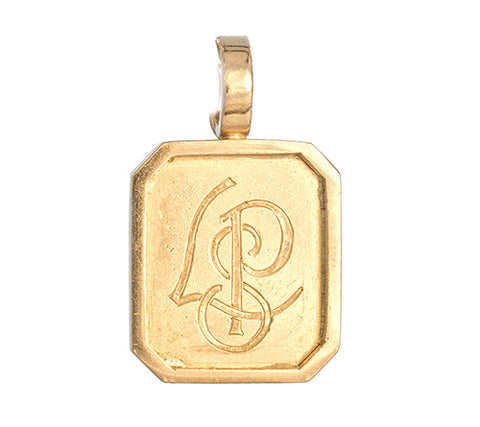 LPL Signature Collection 18kt Yellow Gold Rectangle Pendant