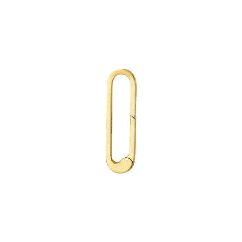 14K Yellow Gold Square Wire Oval Push Lock