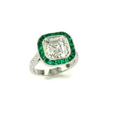 Asscher Cut Diamond with Emeralds