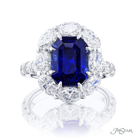 JB Star Emerald Cut Sapphire and Diamond Ring