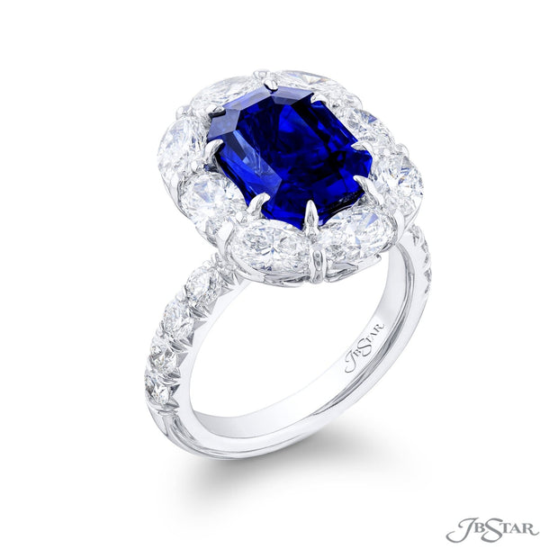 JB Star Emerald Cut Sapphire and Diamond Ring