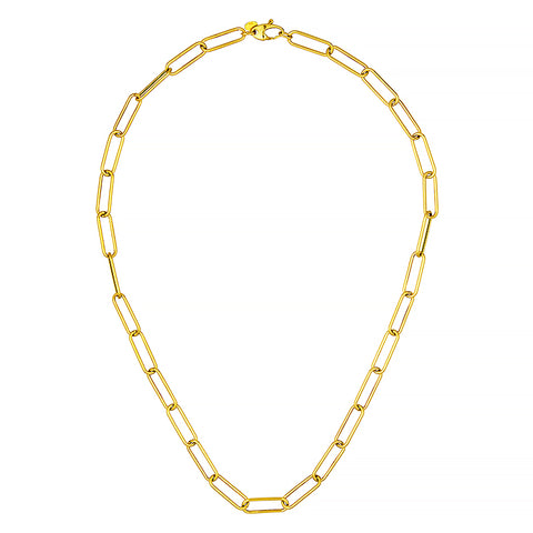 14k Yellow Gold Elongated Link Necklace