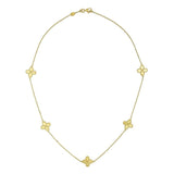 A 14K yellow gold necklace with clover station design
