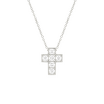 14K White Gold Cross Pendant necklace
