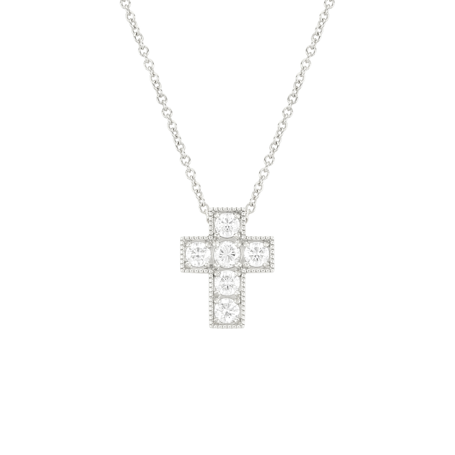 14K White Gold Cross Pendant necklace