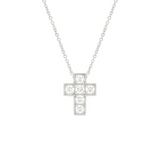 14K White Gold Cross Pendant necklace