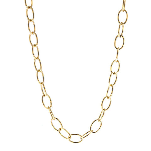 14k Yellow Gold Oval Link Necklace