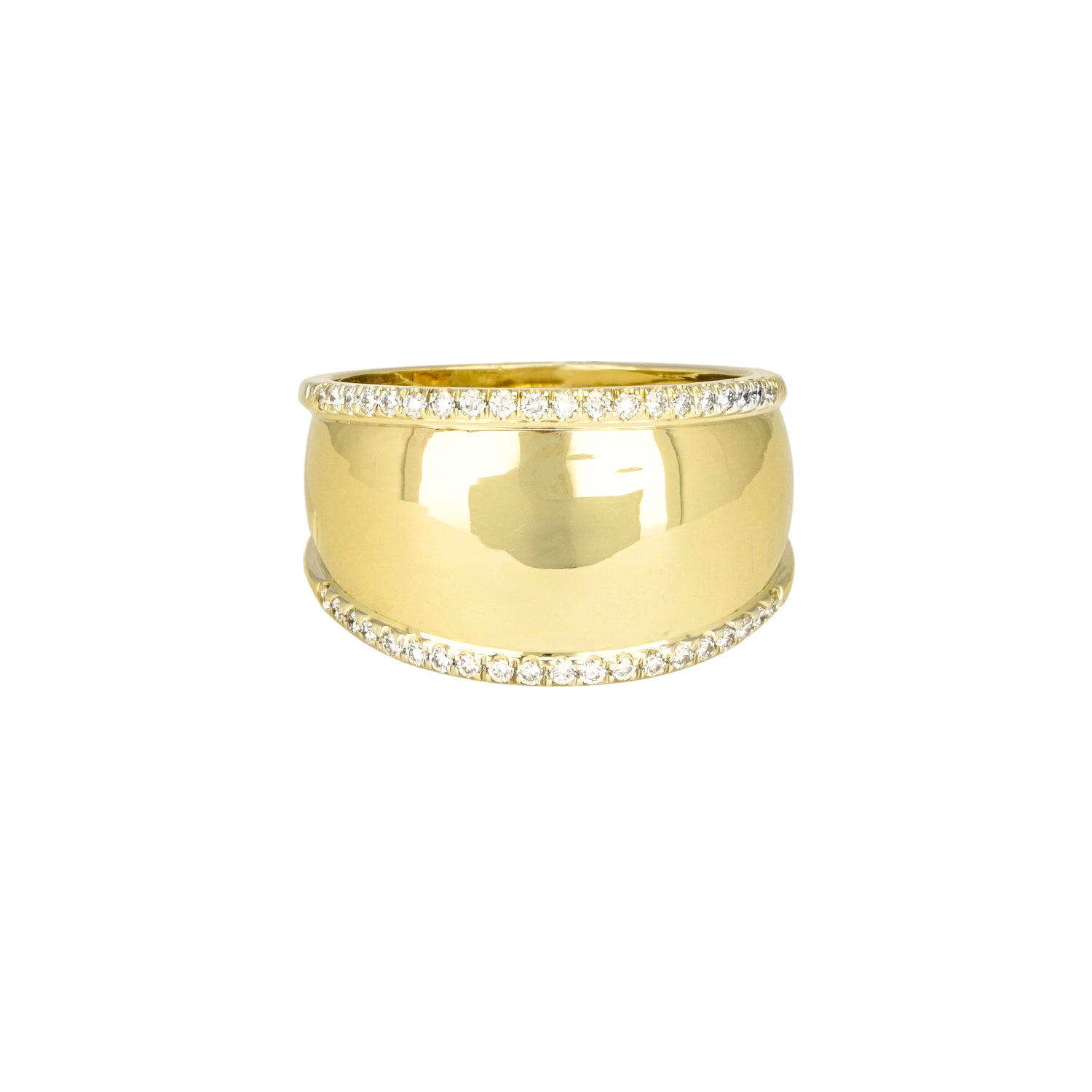 14K Yellow Gold Diamond Dome Ring